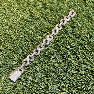 Custom .925 Sterling Silver & Moissanite Handset Infinity Link Cuban Bracelet
